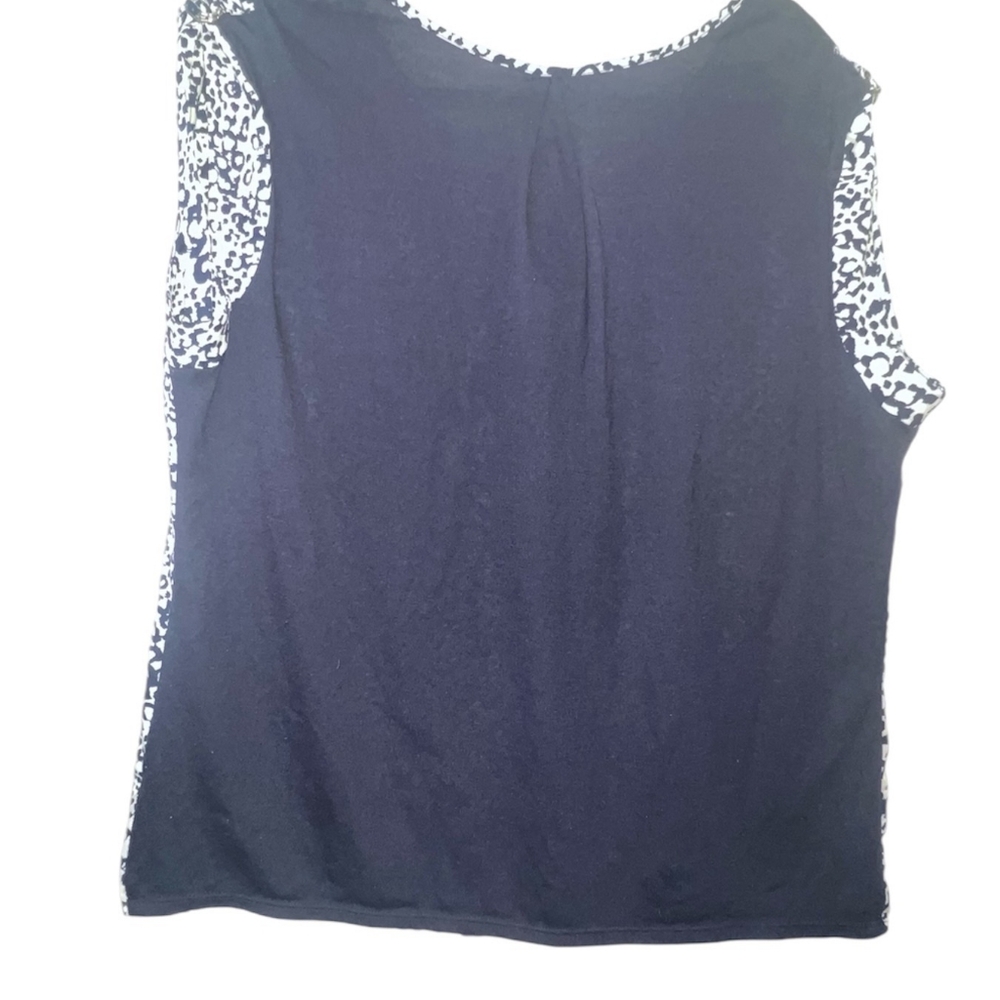 Blue and white abstract blouse by Per Seption Concept - Picture 2 of 6